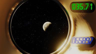 宇宙飞船苍蝇过去的月亮阳光明媚的一边视图汽门呈现图片美国国家航空航天局镜头